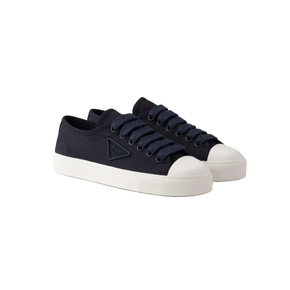 1E958N 프라다 코튼 개버딘 스니커즈 여성용