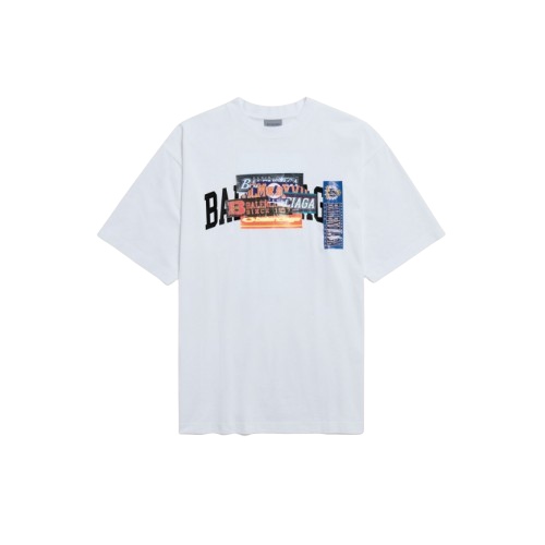 발렌시아가 Bumper Stickers Cotton-jersey 반팔 티셔츠
