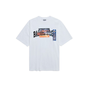 발렌시아가 Bumper Stickers Cotton-jersey 반팔 티셔츠