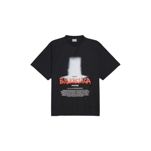 발렌시아가 Printed cotton-blend 반팔 티셔츠