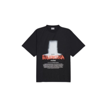 발렌시아가 Printed cotton-blend 반팔 티셔츠